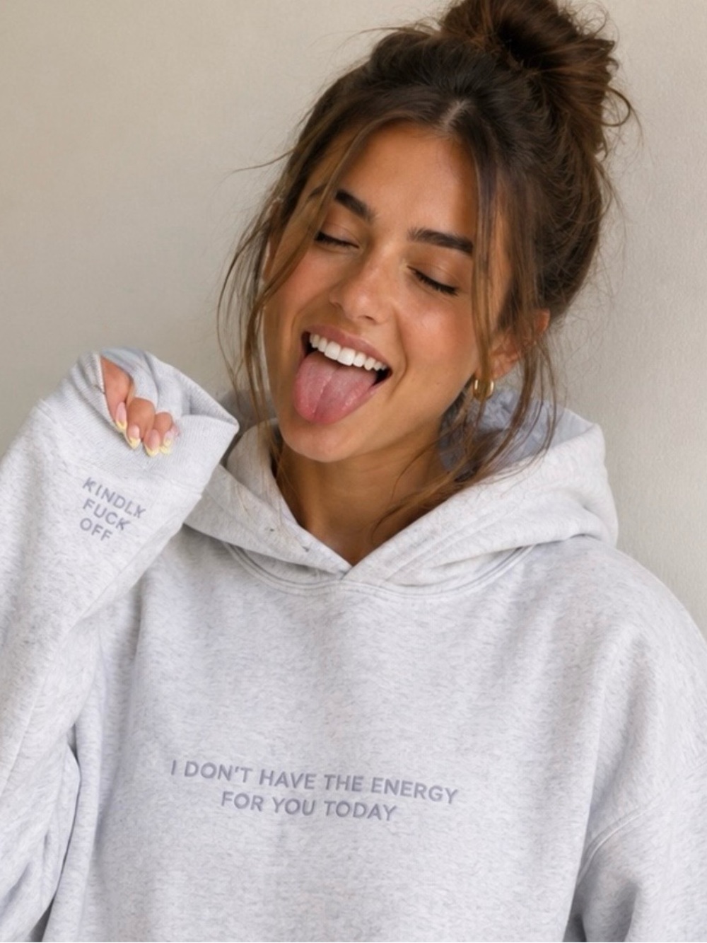 “I Don’t Have the Energy for You Today” “Kindly F Off” Graphic Hoodie Small